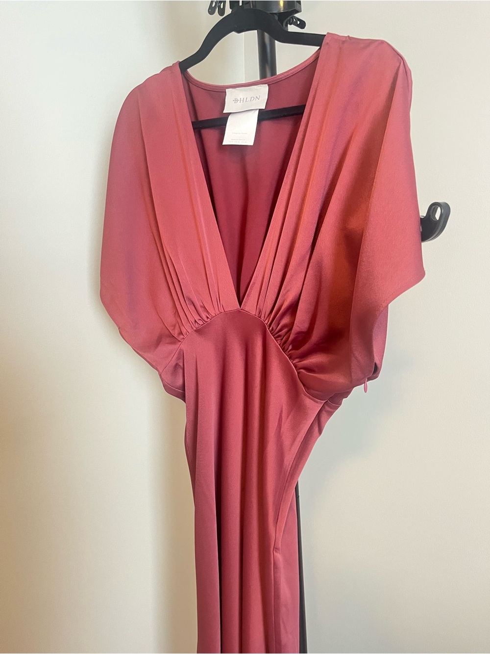 BHLDN Dark Rose Amelia V-Neck Dress